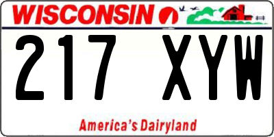 WI license plate 217XYW