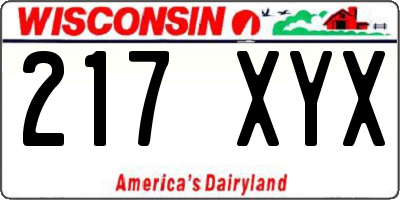 WI license plate 217XYX