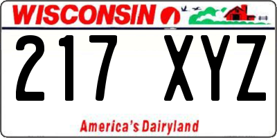 WI license plate 217XYZ