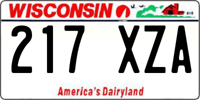 WI license plate 217XZA