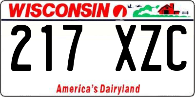 WI license plate 217XZC