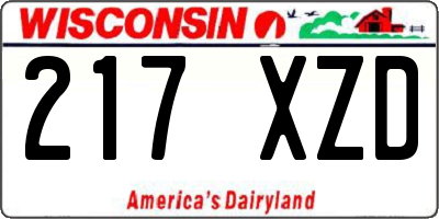WI license plate 217XZD