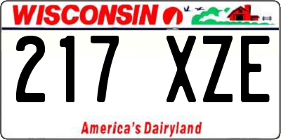 WI license plate 217XZE