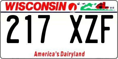 WI license plate 217XZF