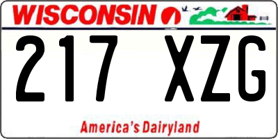WI license plate 217XZG