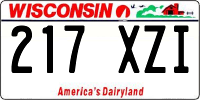 WI license plate 217XZI