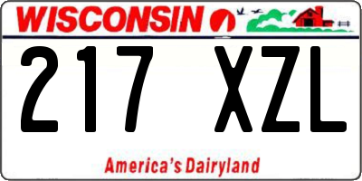 WI license plate 217XZL