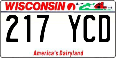 WI license plate 217YCD