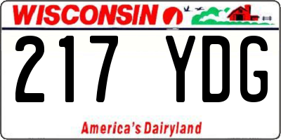 WI license plate 217YDG