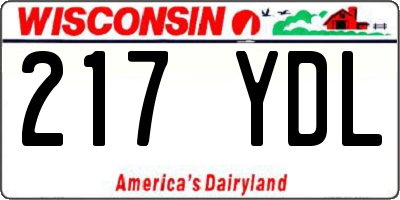 WI license plate 217YDL
