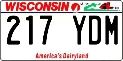 WI license plate 217YDM