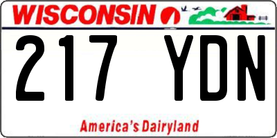 WI license plate 217YDN