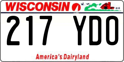 WI license plate 217YDO
