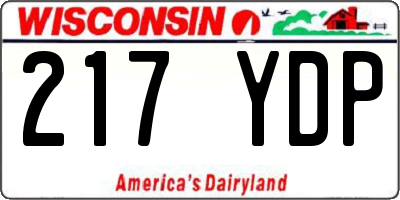 WI license plate 217YDP