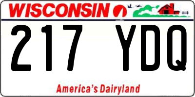 WI license plate 217YDQ