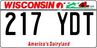 WI license plate 217YDT