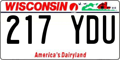 WI license plate 217YDU