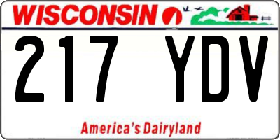 WI license plate 217YDV