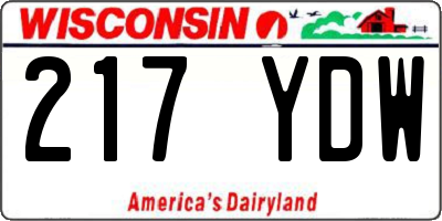 WI license plate 217YDW