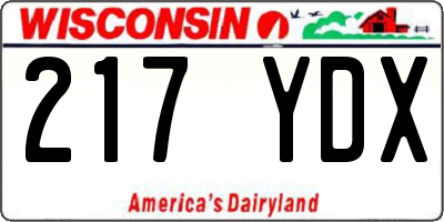 WI license plate 217YDX