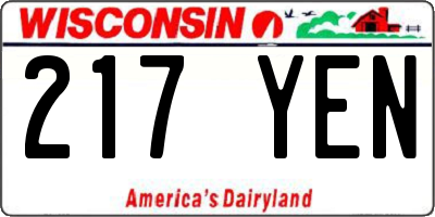 WI license plate 217YEN