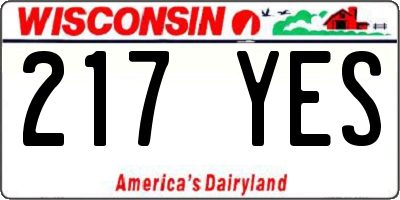 WI license plate 217YES