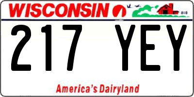 WI license plate 217YEY