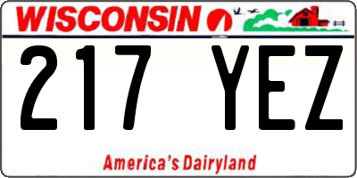 WI license plate 217YEZ