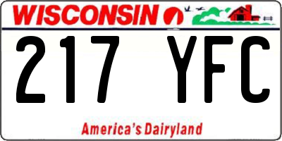WI license plate 217YFC