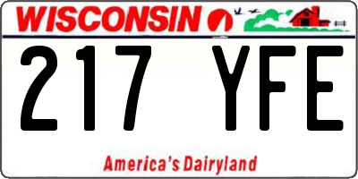 WI license plate 217YFE