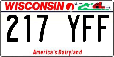 WI license plate 217YFF