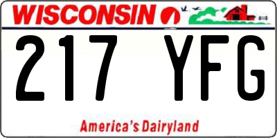 WI license plate 217YFG
