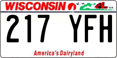 WI license plate 217YFH