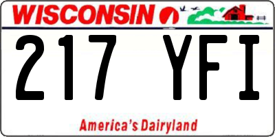 WI license plate 217YFI
