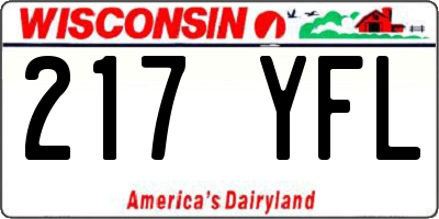 WI license plate 217YFL