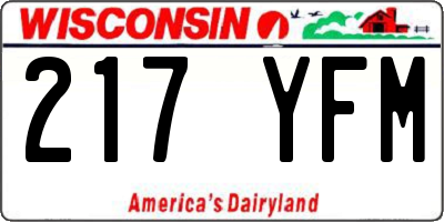 WI license plate 217YFM
