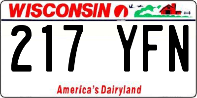 WI license plate 217YFN