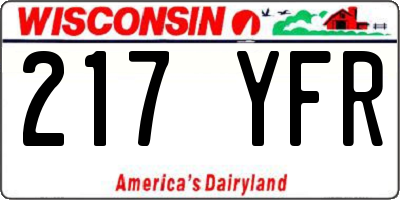 WI license plate 217YFR