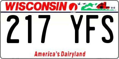 WI license plate 217YFS