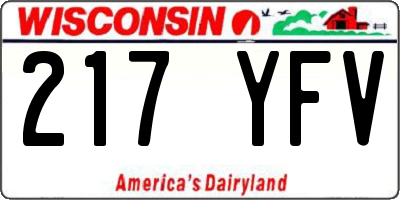 WI license plate 217YFV