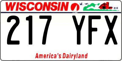 WI license plate 217YFX