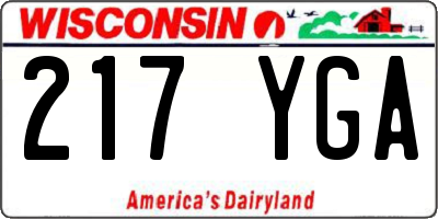 WI license plate 217YGA