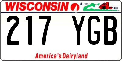 WI license plate 217YGB