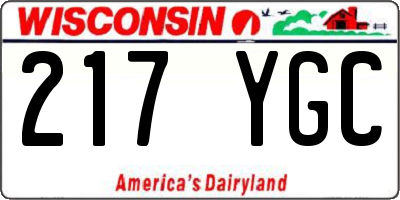 WI license plate 217YGC