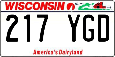 WI license plate 217YGD