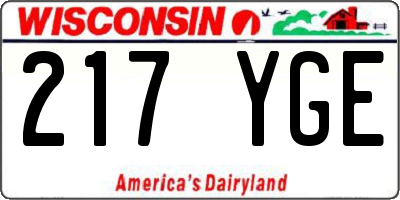 WI license plate 217YGE