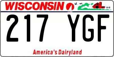 WI license plate 217YGF