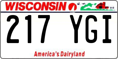 WI license plate 217YGI