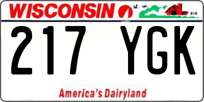 WI license plate 217YGK