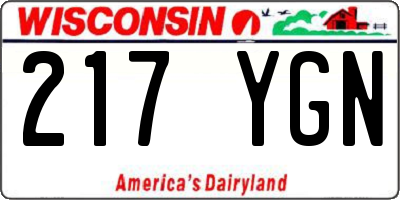 WI license plate 217YGN